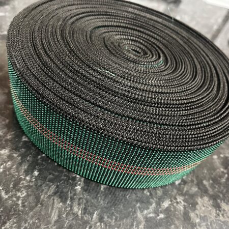 thumbnail image 2 of Green Elastic Webbing For Chair Seats – 35% Rubber, 65% Polypropylene – Italian Upholstery Supply 2 of 2