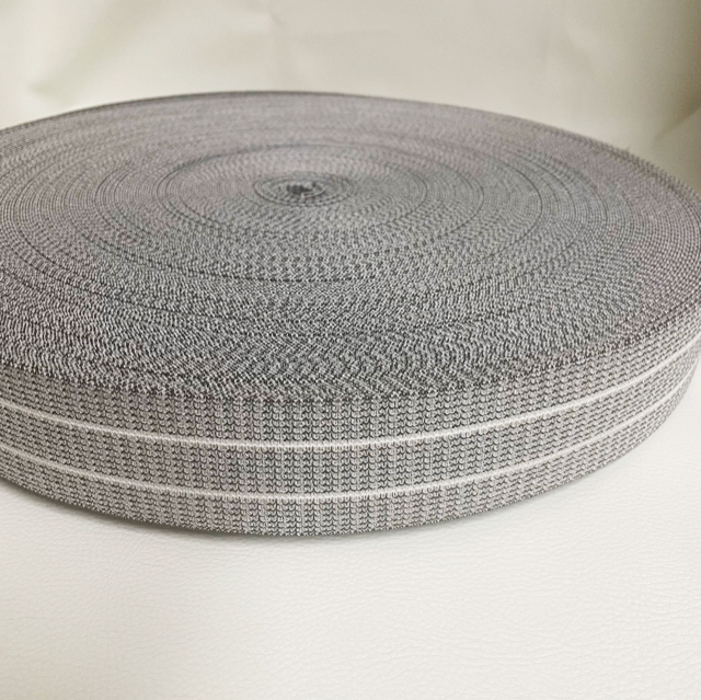 Grey 2 White Stripe Back Webbing