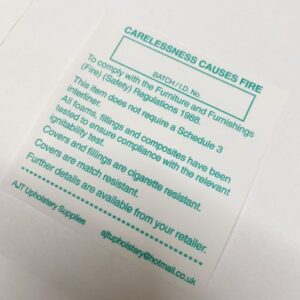Fire Retardant Sew In Label